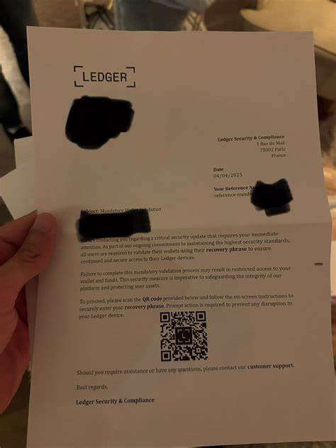 Ledger Users Targeted by Physical Mail Scam Requesting Seed Phrases