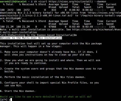 Nix Package Manager Install on Alpine Linux