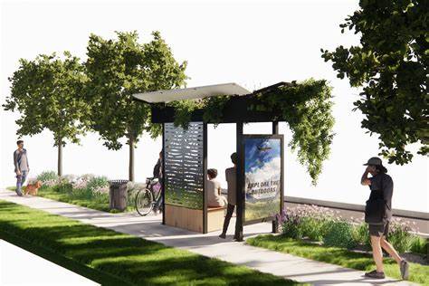 Heat stress mitigation by trees and shelters at bus stops