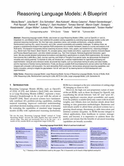 Reasoning Language Models: A Blueprint