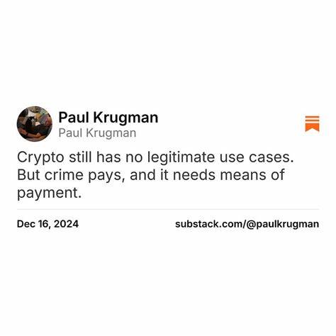 Crypto Is Still for Criming – Paul Krugman