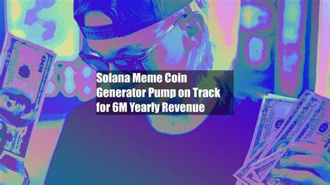 Solana Meme Coin Generator Pump on Track for $66M Yearly Revenue