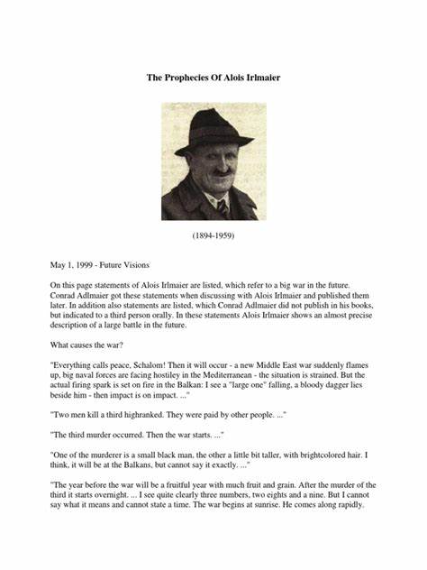 The Prophecies of Alois Irlmaier