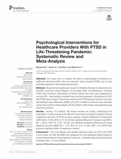Psychological interventions for PTSD: A systematic review of meta-analyses