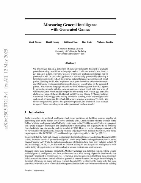 Measuring General Intelligence with Generated Games
