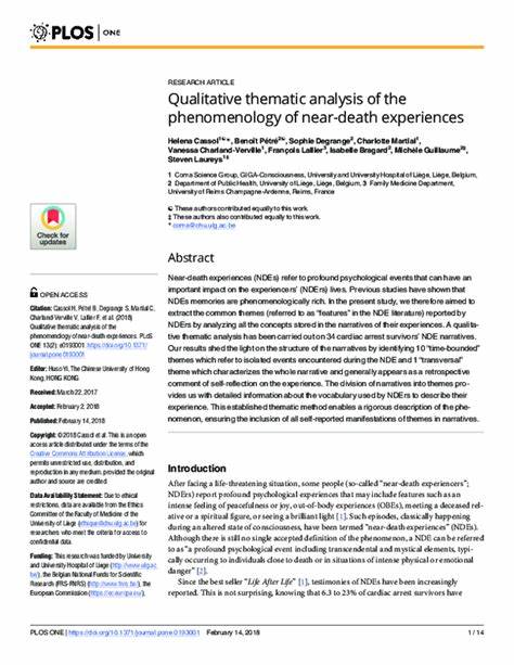 A Thematic Analysis of How Near-Death Experiences Affect Employees' Work Lives