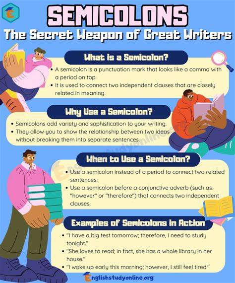 Marked decline in semicolons in English books, study suggests
