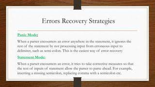 Elaboration with Error Recovery