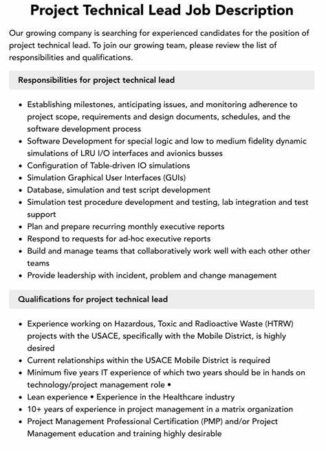 Processing Project Lead Job Opening