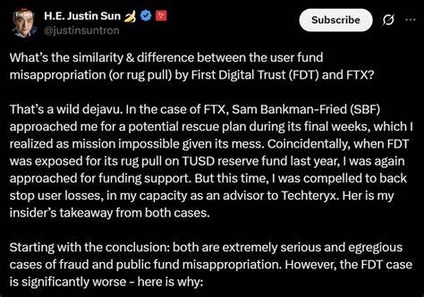 Justin Sun Claims First Digital Trust Scandal is ‘Significantly Worse Than FTX’