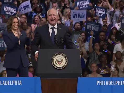 Tim Walz LIVE: Harris’s VP pick uses first speech to condemn ‘creepy and weird’ Trump and Vance - Yahoo News UK