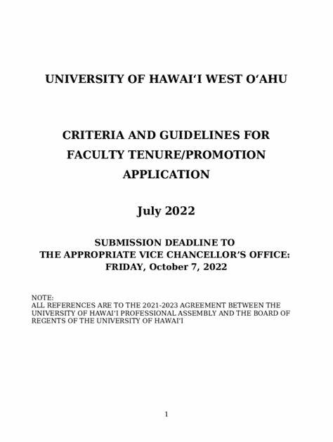 Our University's New, Reasonable Criteria for Tenure