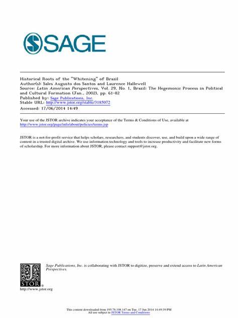 Historical Roots of the "Whitening" of Brazil [pdf]