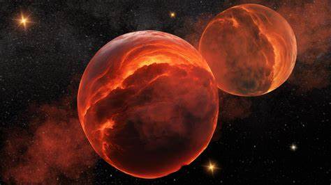 Double-star system with exoplanet on a sideways orbit