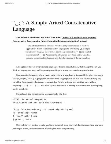 Concatenative Language