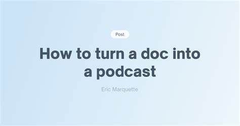 Doc2convo: A poor man's CLI variant of the turn-a-doc-into-a-podcast pattern