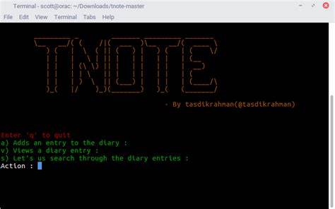 Tnote – command line note taking app