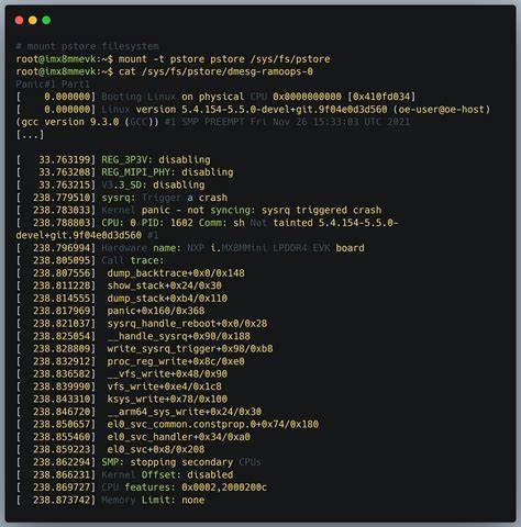 Use ramoops for logging under Linux (2021)