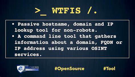 Wtfis: Passive hostname, domain and IP lookup tool for non-robots