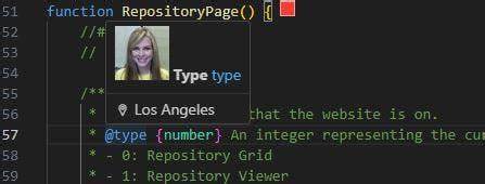 Came across this strange TypeScript docstring with an image of a random person