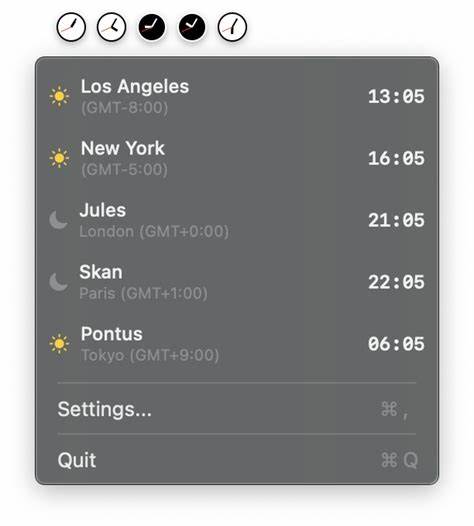 MultiTimeInMenuBar – multiple timezones with country flags on menu bar (macOS)