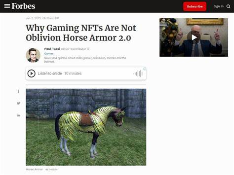 Why Gaming NFTs Are Not Oblivion Horse Armor 2.0