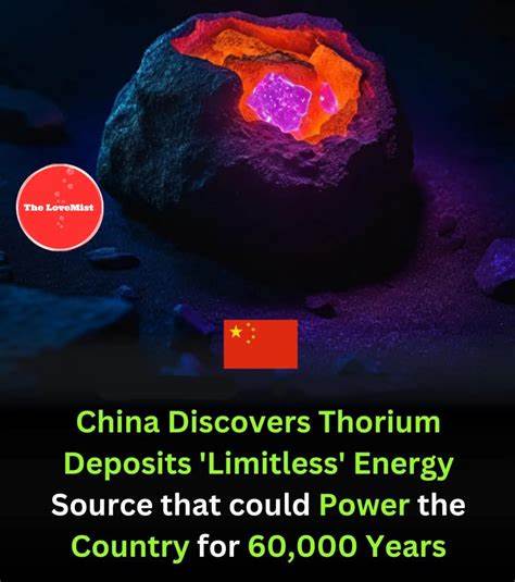 Chinese scientists have uncovered a deposit of 1M tons of thorium