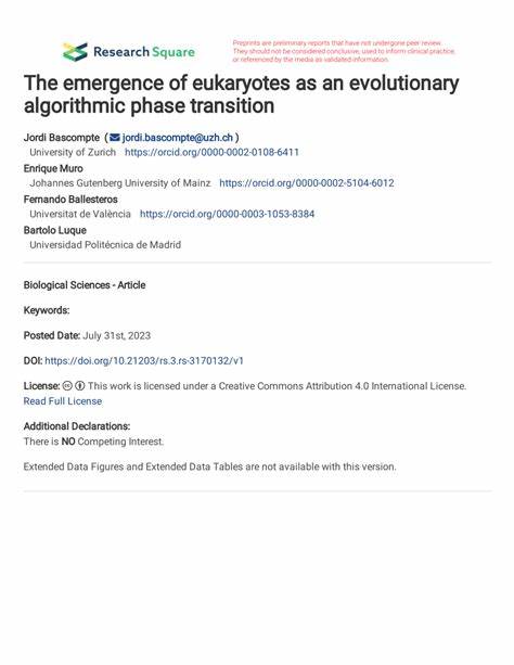 Algorithmic phase transition 2.6B years ago and emergence of eukaryotic cells