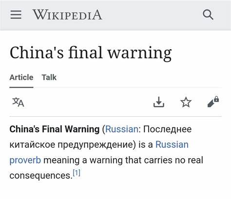 China's Final Warning