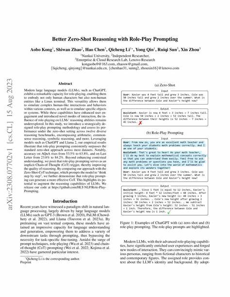 Better Zero-Shot Reasoning with Role-Play Prompting