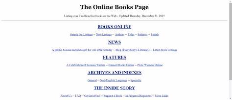 The Online Books Page at Penn State – listing of legally available online books