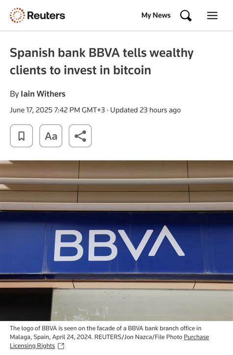 Spanish bank BBVA tells wealthy clients to invest in bitcoin