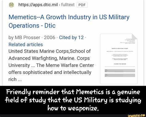 Memetics – A Growth Industry in US Military Operations (2006) [pdf]
