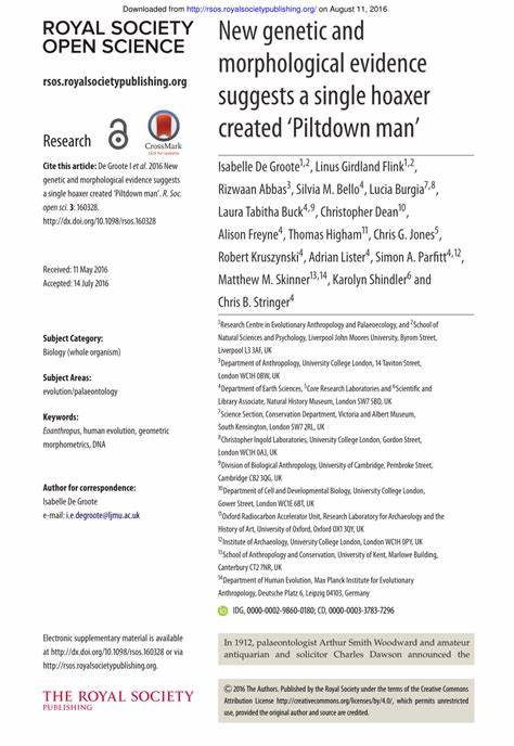 Evidence suggests a single hoaxer created 'Piltdown man' (2016)