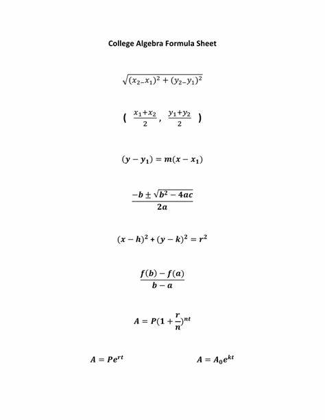 College Level Math Cheat Sheets