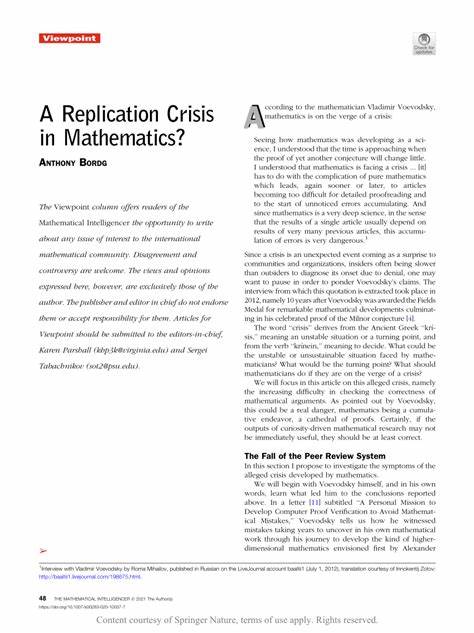 Why Isn't There a Replication Crisis in Math? (2022)