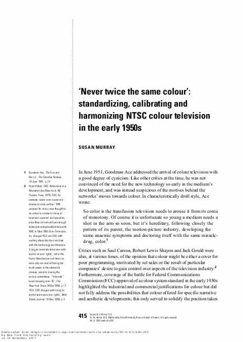 Never Twice the Same Color: Time to Get Rid of NTSC (1989)