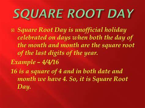 Square Root Day