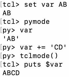 Tclpysh: Multi-language shell supporting both Tcl and Python