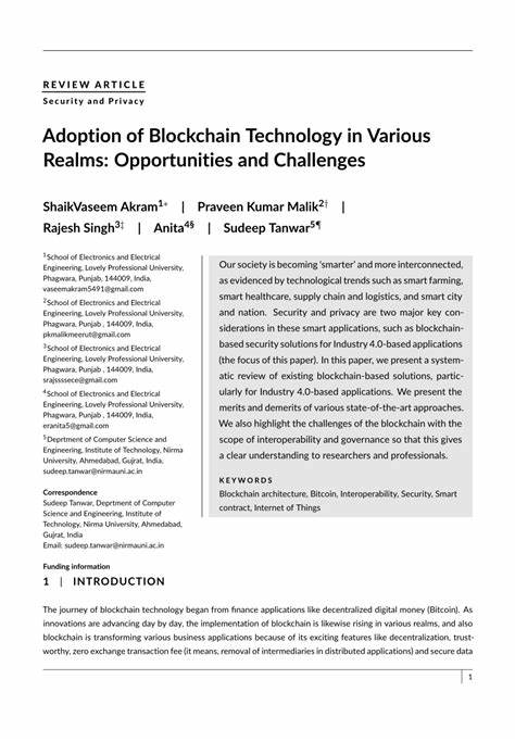 (PDF) Adoption of blockchain technology in various realms: Opportunities and challenges - ResearchGate