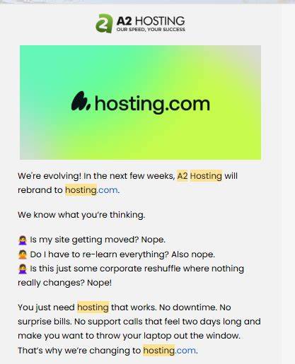 A2 hosting has rebranded to Hosting.com