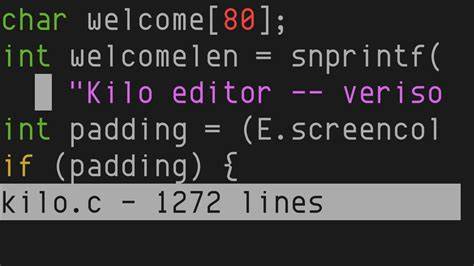 Kilo: A text editor in less than 1000 LOC with syntax highlight and search