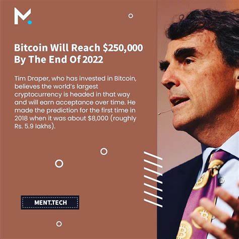 Billionaire VC Tim Draper Predicts Bitcoin to Reach $250,000 This Year