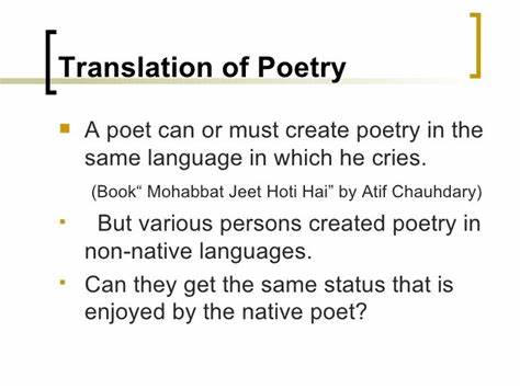 Poets on Translation: Otherwise the Same